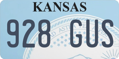 KS license plate 928GUS