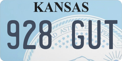 KS license plate 928GUT