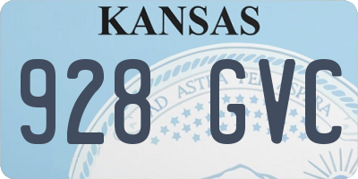 KS license plate 928GVC