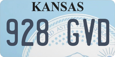 KS license plate 928GVD