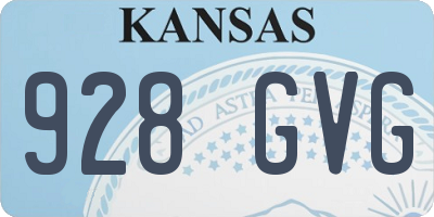 KS license plate 928GVG