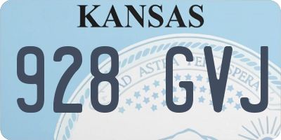 KS license plate 928GVJ