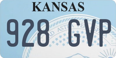 KS license plate 928GVP