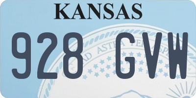 KS license plate 928GVW