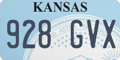 KS license plate 928GVX