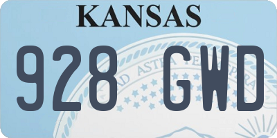 KS license plate 928GWD