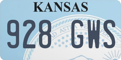 KS license plate 928GWS