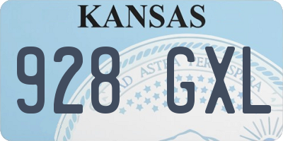 KS license plate 928GXL