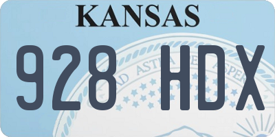 KS license plate 928HDX