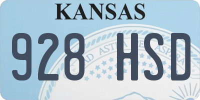 KS license plate 928HSD