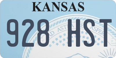 KS license plate 928HST