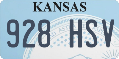 KS license plate 928HSV