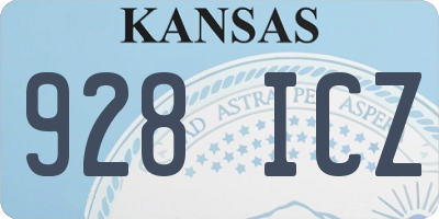 KS license plate 928ICZ