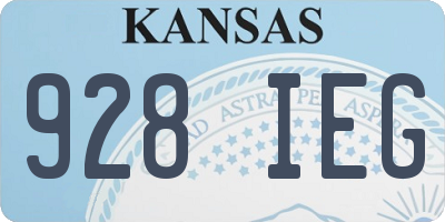 KS license plate 928IEG