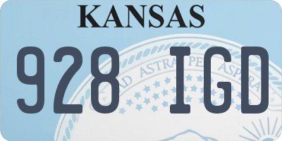 KS license plate 928IGD