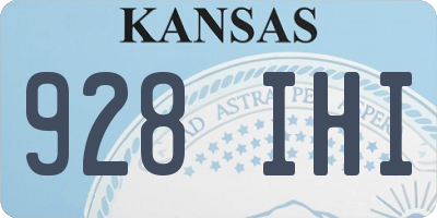 KS license plate 928IHI