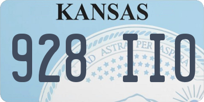 KS license plate 928IIO