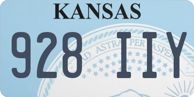 KS license plate 928IIY