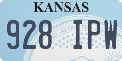 KS license plate 928IPW
