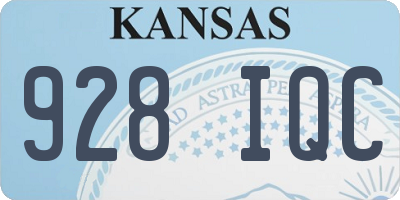 KS license plate 928IQC