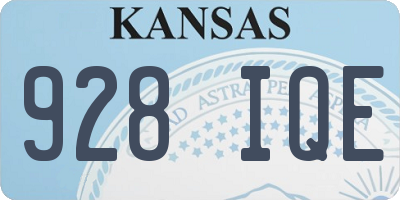 KS license plate 928IQE