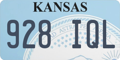 KS license plate 928IQL