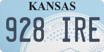 KS license plate 928IRE