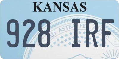 KS license plate 928IRF