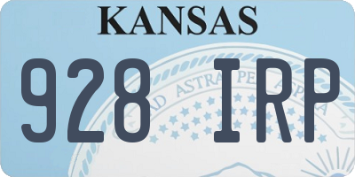 KS license plate 928IRP