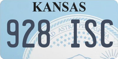 KS license plate 928ISC