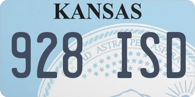 KS license plate 928ISD