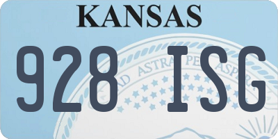 KS license plate 928ISG