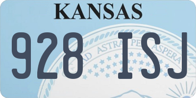 KS license plate 928ISJ
