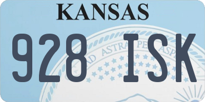 KS license plate 928ISK