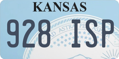 KS license plate 928ISP
