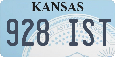 KS license plate 928IST