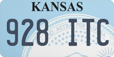 KS license plate 928ITC