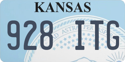 KS license plate 928ITG