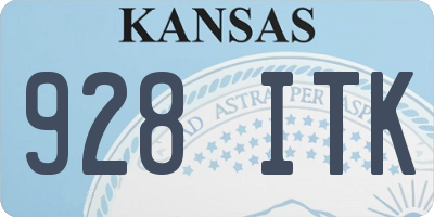 KS license plate 928ITK