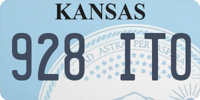 KS license plate 928ITO