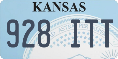 KS license plate 928ITT