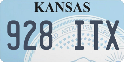 KS license plate 928ITX