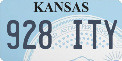 KS license plate 928ITY