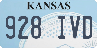 KS license plate 928IVD