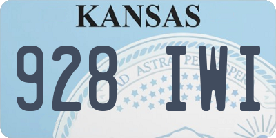 KS license plate 928IWI