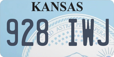 KS license plate 928IWJ