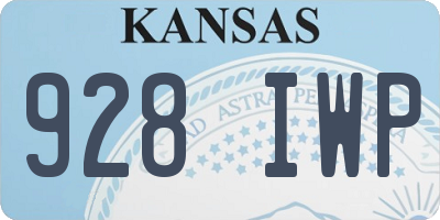KS license plate 928IWP