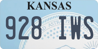 KS license plate 928IWS