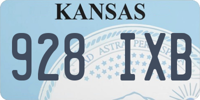 KS license plate 928IXB