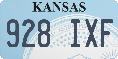 KS license plate 928IXF